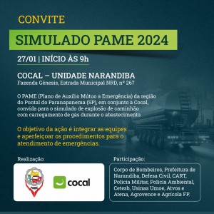 Simulado de explosão do gás biometano - PAME 2024-2025 em Narandiba